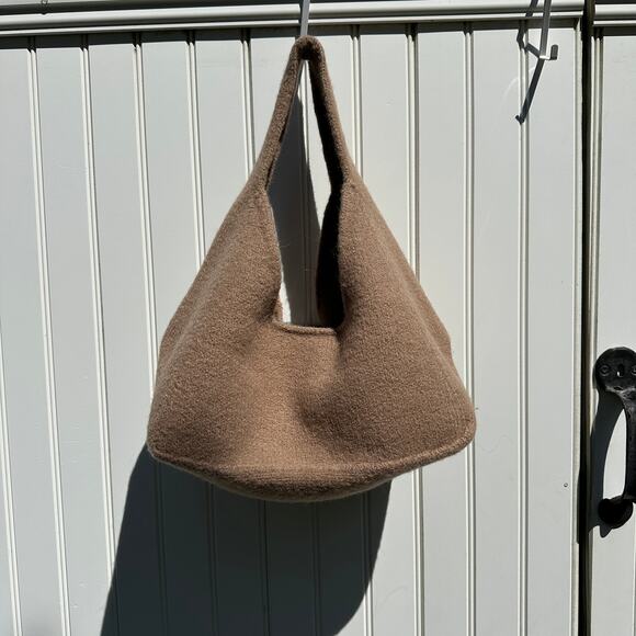 Lauren Manoogian Baby Bindle Bag Putty Cork Camel Highland Wool Alpaca Knit NWT - Picture 11 of 16
